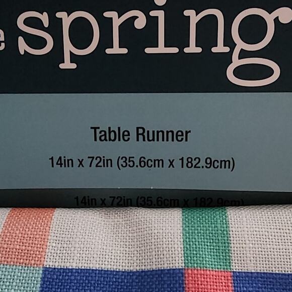 Spring Shop Multicolored 14X72 Scallop Edge Easter Plaid Table Runner - Picture 3 of 5